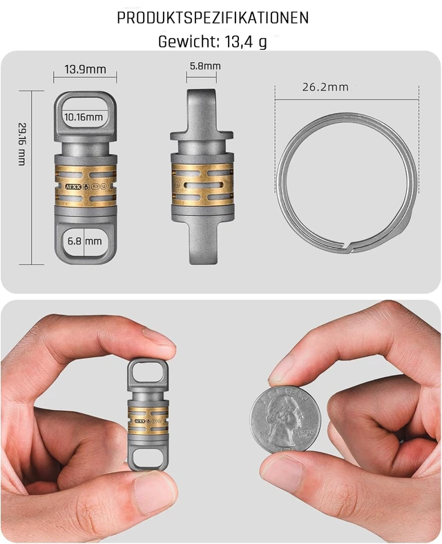 Alt view image 2 of 7 - Titanium Quick Release Keychain, Small Detachable Key Chain Ring, Heavy Duty Key ring Holder for Men Women Car Keys