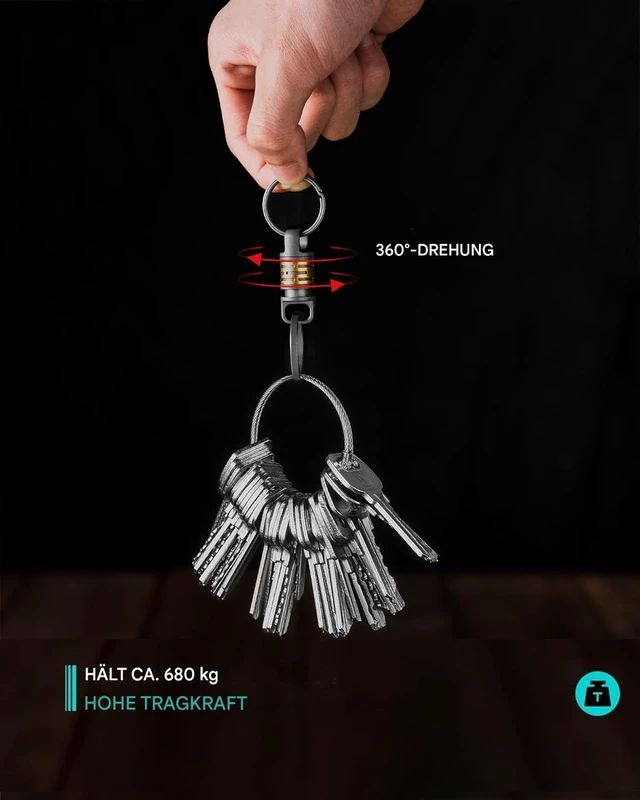 Alt view image 4 of 7 - Titanium Quick Release Keychain, Small Detachable Key Chain Ring, Heavy Duty Key ring Holder for Men Women Car Keys