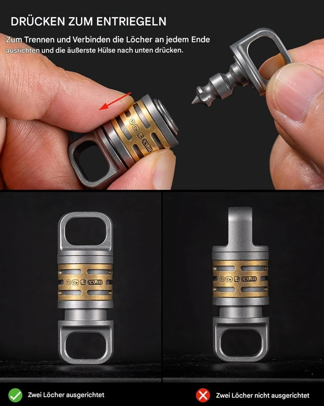 Alt view image 6 of 7 - Titanium Quick Release Keychain, Small Detachable Key Chain Ring, Heavy Duty Key ring Holder for Men Women Car Keys