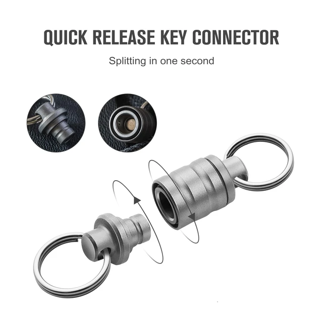 Alt view image 3 of 7 - Otacle R1 Magnetic Keychain Connector, Easy Detachable Key Ring | Quick Release Key Ring, Holds Over 5 kg, Titanium Alloy, Small and Portable EDC Accessory for Outdoor Use (Titanium)