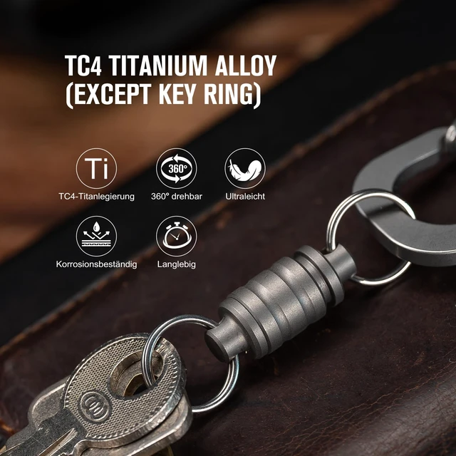 Alt view image 4 of 7 - Otacle R1 Magnetic Keychain Connector, Easy Detachable Key Ring | Quick Release Key Ring, Holds Over 5 kg, Titanium Alloy, Small and Portable EDC Accessory for Outdoor Use (Titanium)