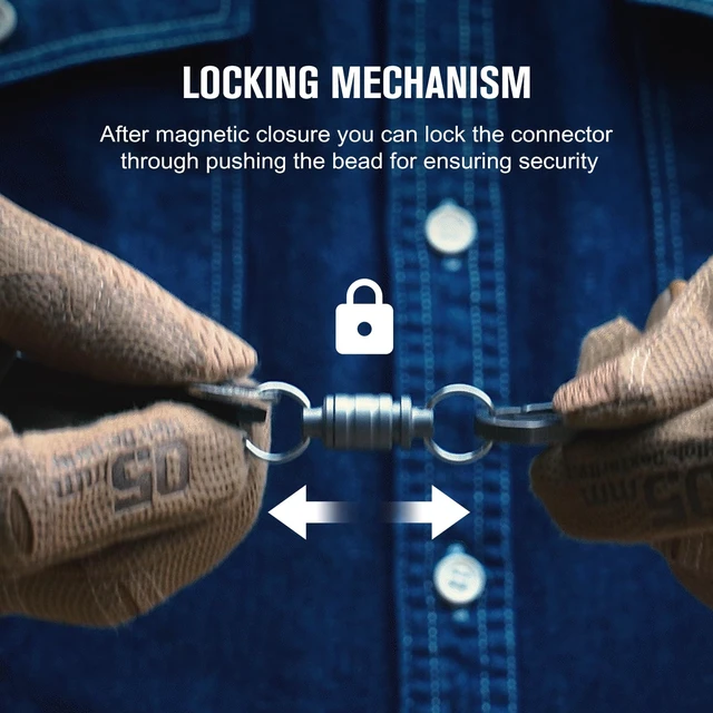 Alt view image 6 of 7 - Otacle R1 Magnetic Keychain Connector, Easy Detachable Key Ring | Quick Release Key Ring, Holds Over 5 kg, Titanium Alloy, Small and Portable EDC Accessory for Outdoor Use (Titanium)
