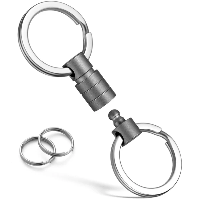 Main image of Titanium Quick Release Keychain, Pull Apart Detachable Key Chain | Rustproof, 20lbs Load, Anti-Drop Lock, 360° Swivel, for Valet Car Home Key Storage