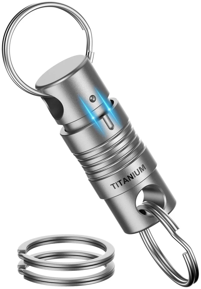 Main image of Titanium Quick Release Swivel Keychain, Retractable Key Chain Detachable Keychain ClipPull Apart Key Rings for Men Women