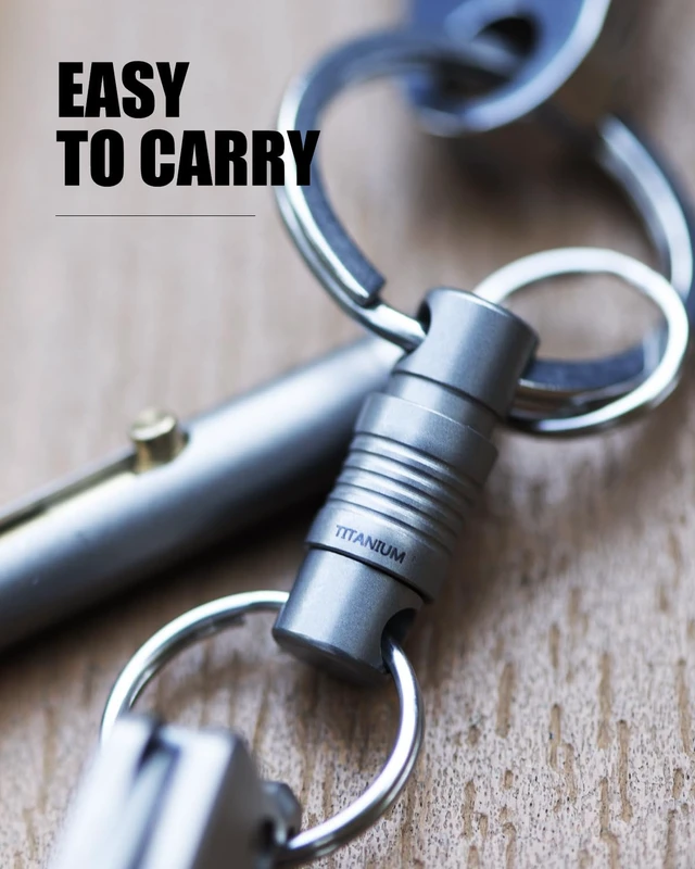 Alt view image 6 of 7 - Titanium Quick Release Swivel Keychain, Retractable Key Chain Detachable Keychain ClipPull Apart Key Rings for Men Women