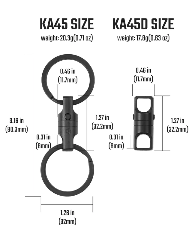 Alt view image 2 of 7 - KA45 Titanium Magnetic Quick Release Keychain | One-Hand Detachable Connector for Car Keys, House Keys, USB Drives and EDC