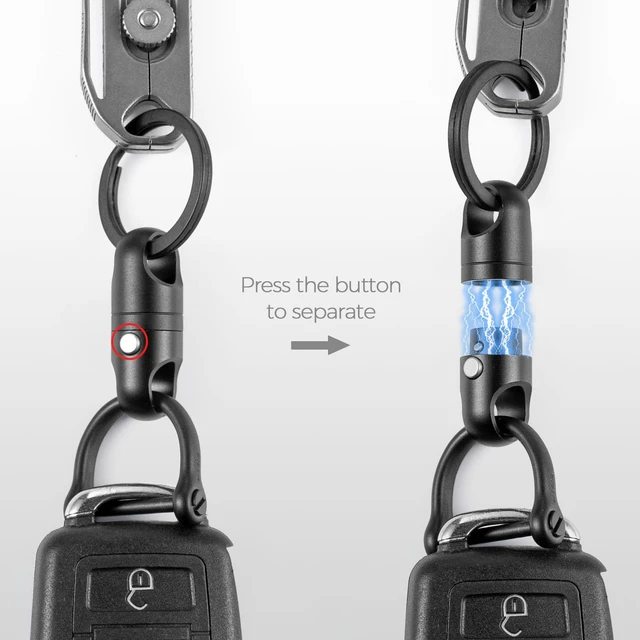 Alt view image 3 of 7 - Quick Release Magnetic Keychain, Detachable Magnet Key Chain Holder (Aluminium-Black)