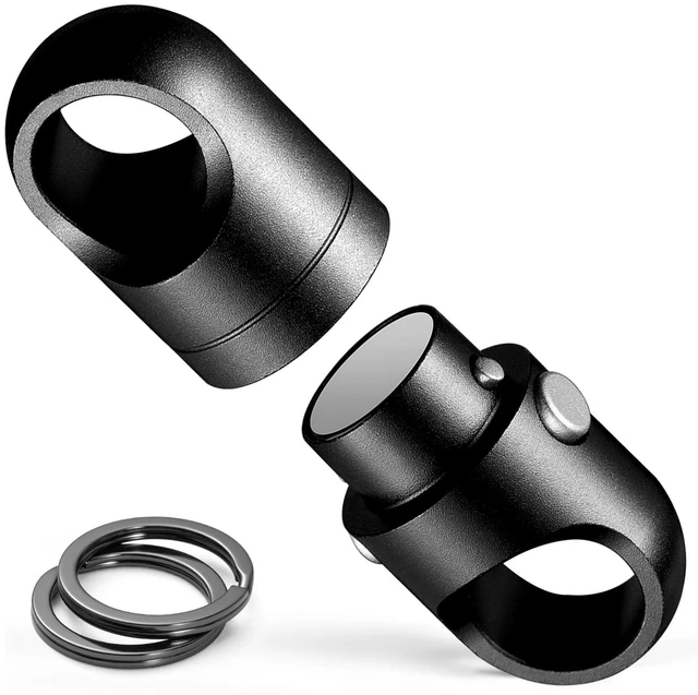 Main image of Strong Magnet Quick Release Keychain Connector (Black 1 Pack) | Anti-fall,Double-Pin Lock Mechanism,360° Rotatable,One-handed Operation