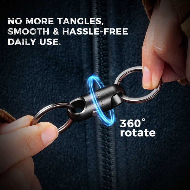 Alt view image 5 of 6 - Strong Magnet Quick Release Keychain Connector (Black 1 Pack) | Anti-fall,Double-Pin Lock Mechanism,360° Rotatable,One-handed Operation