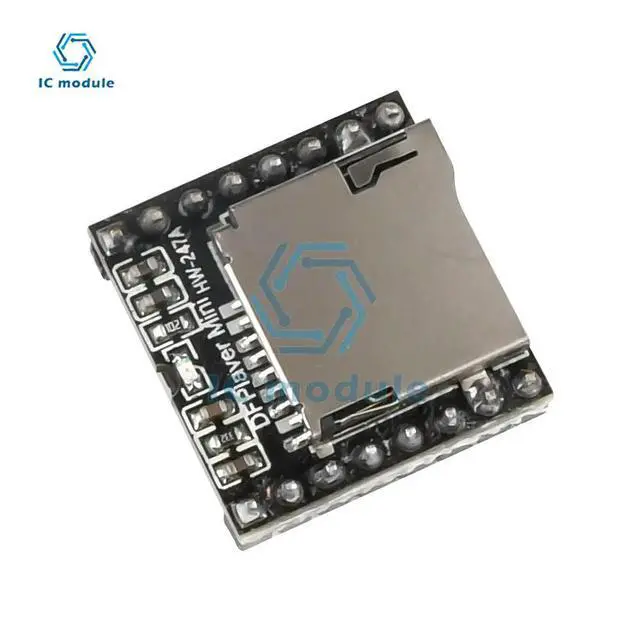 Alt view image 3 of 6 - DFPlayer Mini TF MP3 Player Module for Micro SD Card U-Disk IO/Serial Port/AD MP3 Voice Decoder Board for Diymore