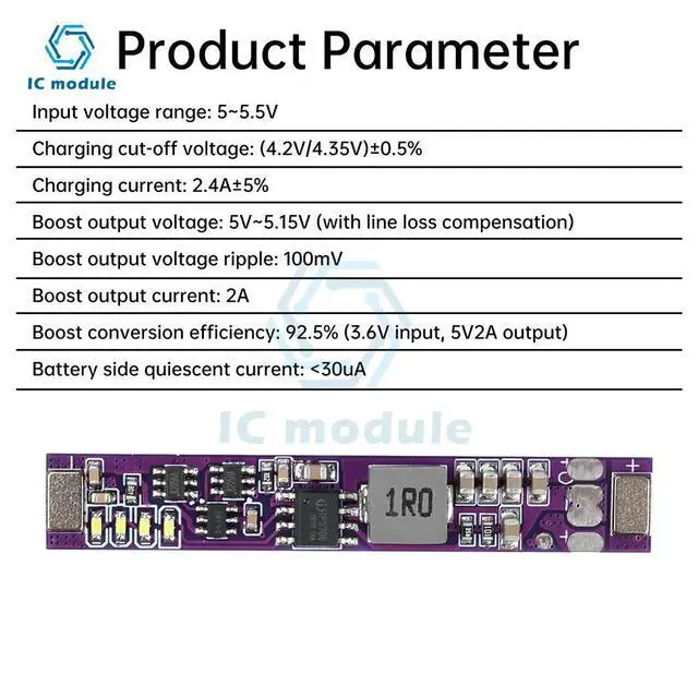 Alt view image 2 of 6 - Mini DC 5V 2A Lithium Charging Board Lithium Boost Charging and Discharging Integrated Module