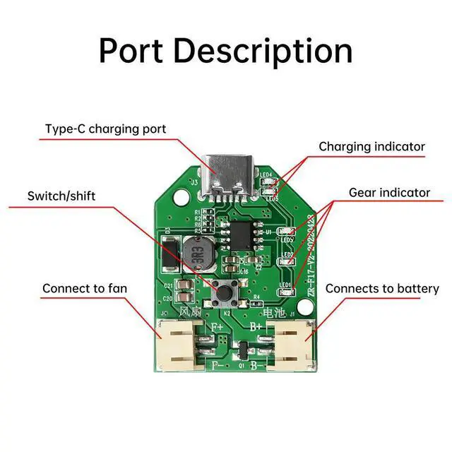 Alt view image 2 of 3 - 3.7V to 5V 7V 9V Boost Board Fan Motor Speed Controller Board USB Rechargeable Fan Circuit Board Governor Step Up Module