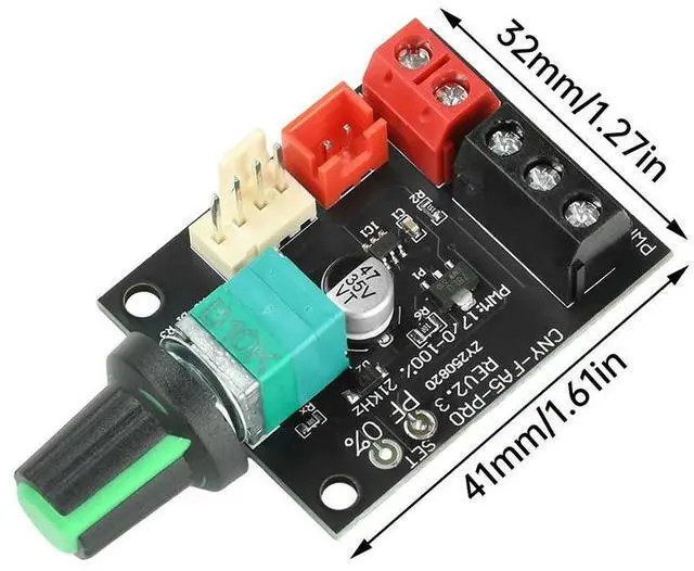 Alt view image 2 of 6 - DC 8-24V 5A 4 Wire Violent Fan Speed Controller Module DC Brushless Motor PWM Speed Regulator Power Supply