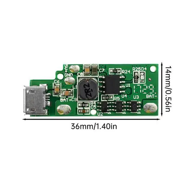 Alt view image 2 of 6 - Micro USB Lithium Charger Conveter Board With Protection Charger Module 3.7V to 5V Step Up Board