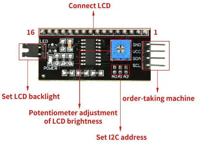 Main image of 5pcs PCF8574 LCD Display Adapter Module IIC I2C LCD1602 2004 IIC Serial Interface Board 5V Electronic Component Kit for