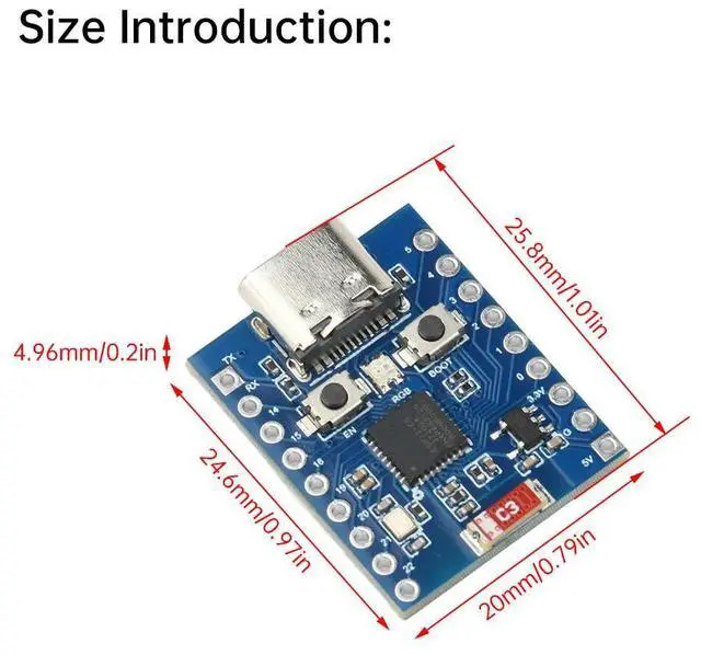 Alt view image 2 of 6 - 2.4G ESP32-C6 Super Mini ESP32 Development Board ESP32-C6FH4 Bluetooth-compatible module Type-C Interface
