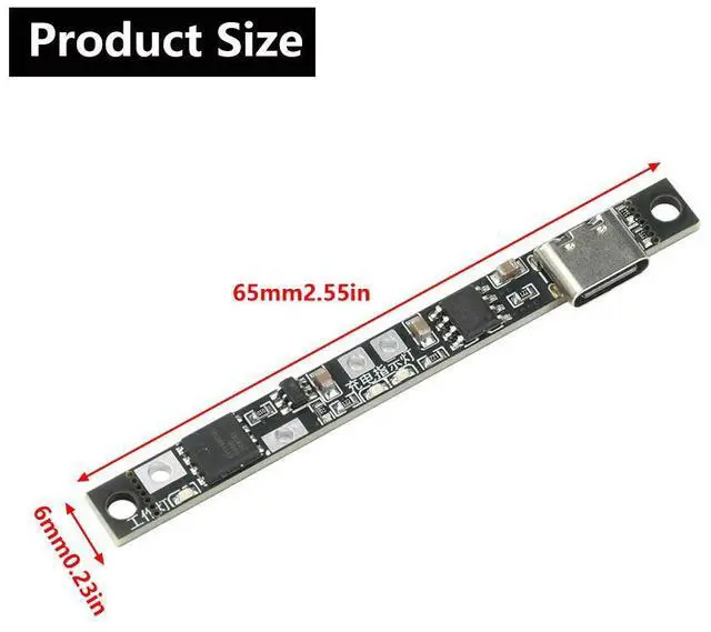 Main image of 3.7V Ultra-Narrow Ternary Lithium Charging Board 1.2A 4.2V Charger Module Type-C Interface Electronic Kit