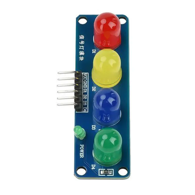 Alt view image 3 of 6 - Light LED Display Module Onboard Red Yellow Green 5mm LED Great for Making Traffic Light System Model ST009