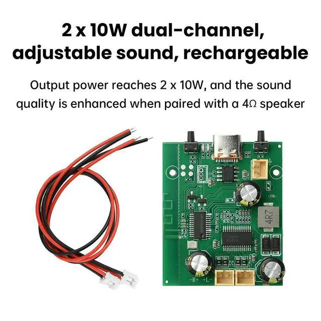 Alt view image 2 of 6 - DC5V/3.7V TWS Digital Stereo Audio Power Amplifier Board Bluetooth-compatible 10W+10W 2Channel