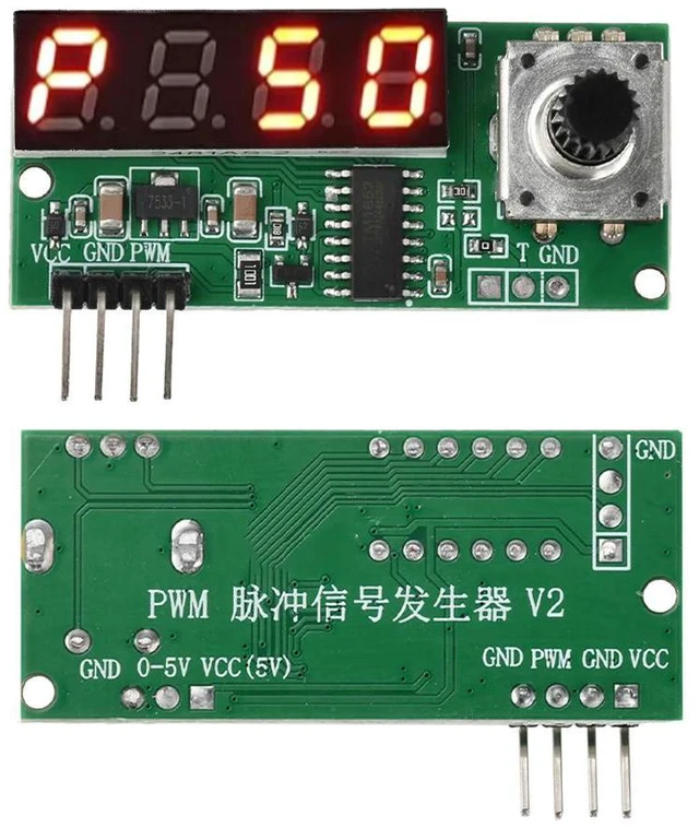 Alt view image 2 of 3 - Mini PWM Square Wave Signal Generator Module with Digital Display Adjustable Frequency Duty Ratio Power Off Save for Motor
