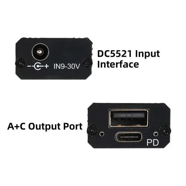Alt view image 2 of 3 - 100W PD Fast Charging Module Buck Type DC 9-30V Input USB C A Dual Port Solid Capacitor Charger Board for Laptop Power Supply