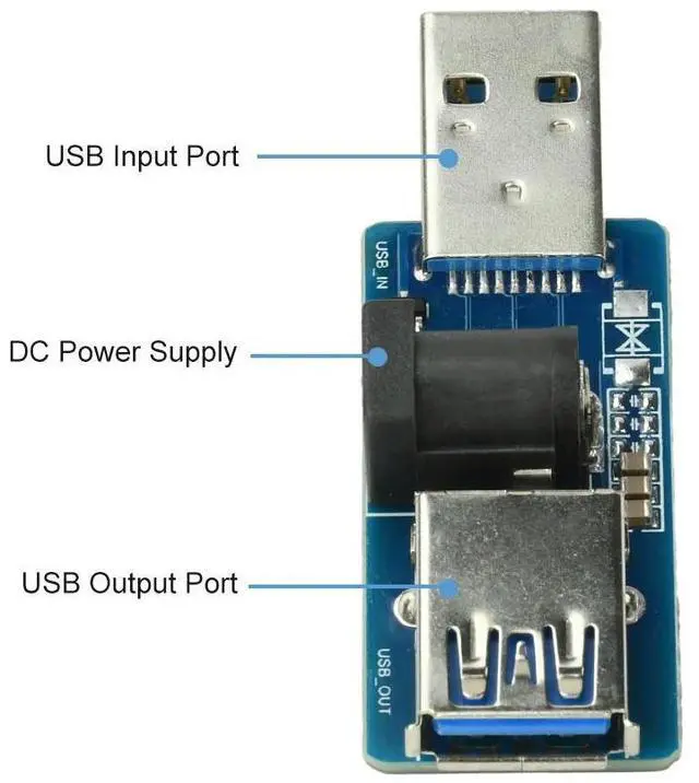 Main image of USB Power Enhancement Splitter Module USB 5V+External DC5V Power Supply Built-in Automatic Switch MOS Module