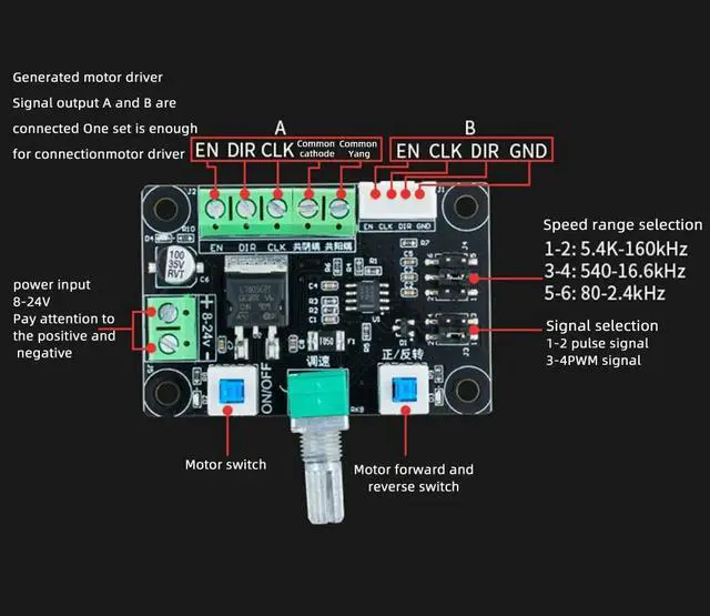 Alt view image 2 of 6 - Motor Driver Controller Board For MKS OSC Stepper Motor Drive Controller Speeds Regulation Positive Negative Rotation Controller