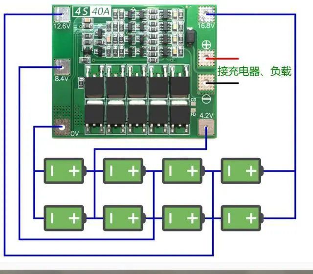 Main image of 4S 40A Lithium Charger Protection Board BMS For Drill Motor 11.1V 12.6V/14.8V 16.8V Enhance Balance Power Tool