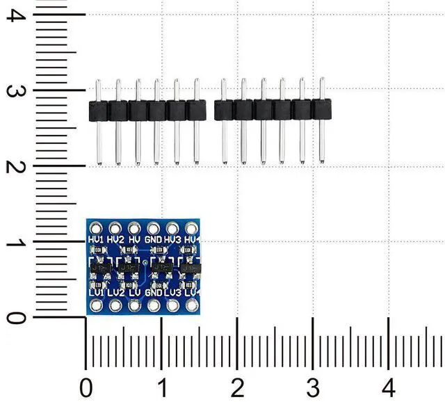 Alt view image 2 of 6 - 5pcs 2-Channel Level Converter Sensor Module IIC I2C UART SPI 3.3V to 5V 5V to 3.3V Logic Level Shifter With Pin Electronic Kit