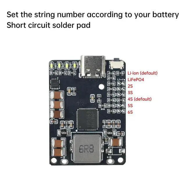 Alt view image 3 of 6 - IP2369 45W 2S~6S lithium Charging Discharging Module 3S 4S 5S Li-ion/LiFePO4 Batteries Charger Type-c Interface