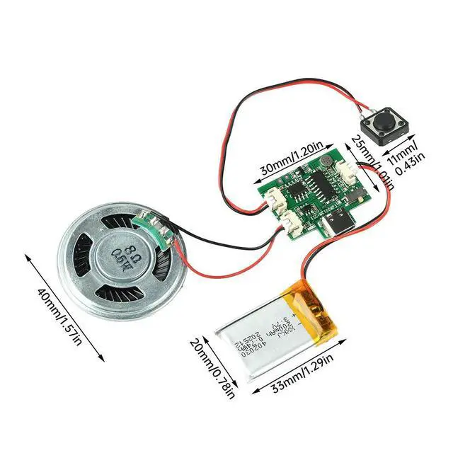 Alt view image 3 of 3 - Rechargeable Voice Recorder Playback Module 8M Capacity Type-C Port DIY Pop-up Book Greeting Card Fridge Magnet Craft Decoration
