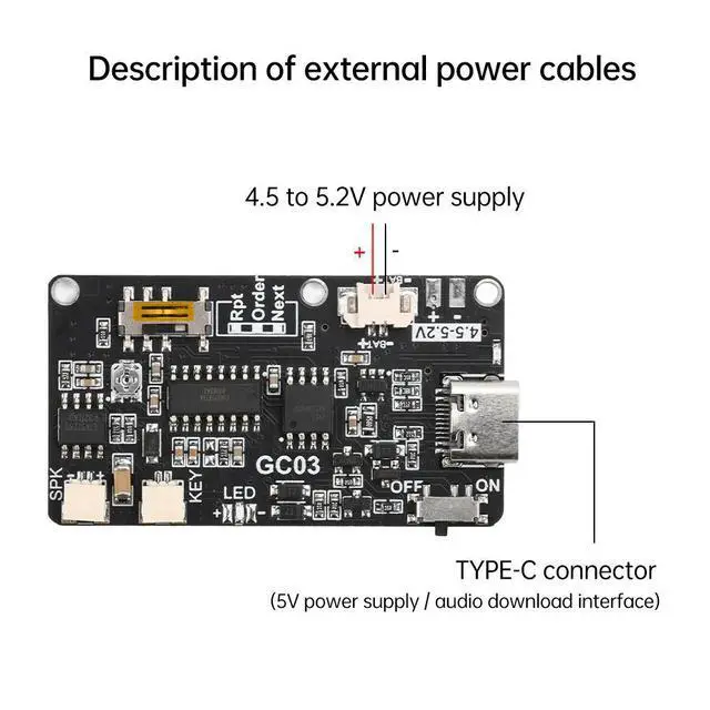 Alt view image 3 of 3 - GC03 Recording Card Movement Creative Christmas Birthday Card Music Cover Wall MP3 Download Voice Module TYPE-C DIY Kit