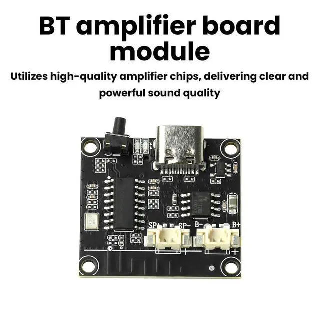 Alt view image 3 of 3 - DC 5V 3W TWS Bluetooth-compatible Power Amplifier Board Support TF card Type-C Interface