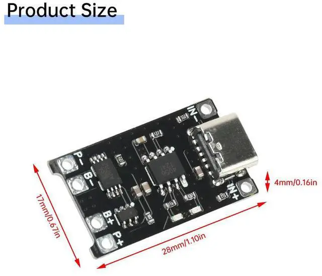 Alt view image 2 of 3 - DC 4-8V 1.2A TP4056 Lithium Charger Module Charging Board With Protection Charger Module
