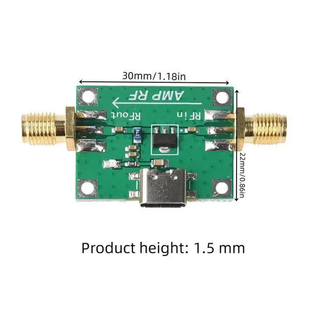 Alt view image 2 of 3 - 5MHz-6GHz Broadband RF Power Amp Module SBB5089 20dB Gain DC 5V Type-C High Integration Mini Size for RF Front-end Applications