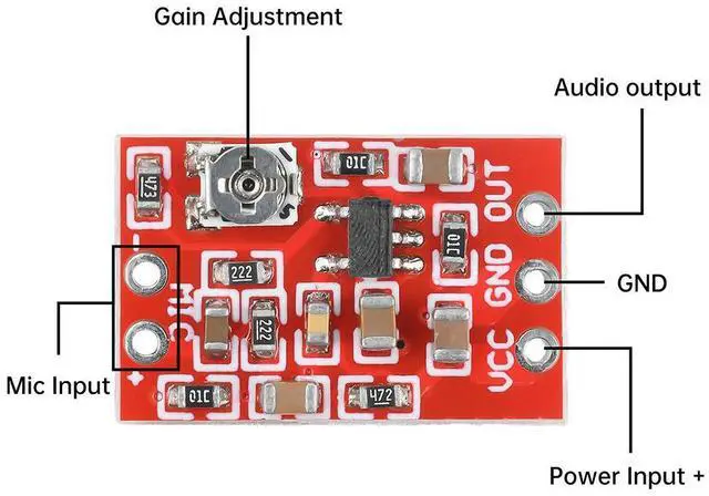 Main image of DC 3-5V Electret Microphone Preamplifier Module with Voice Compression Amp Sound Amplifier Board