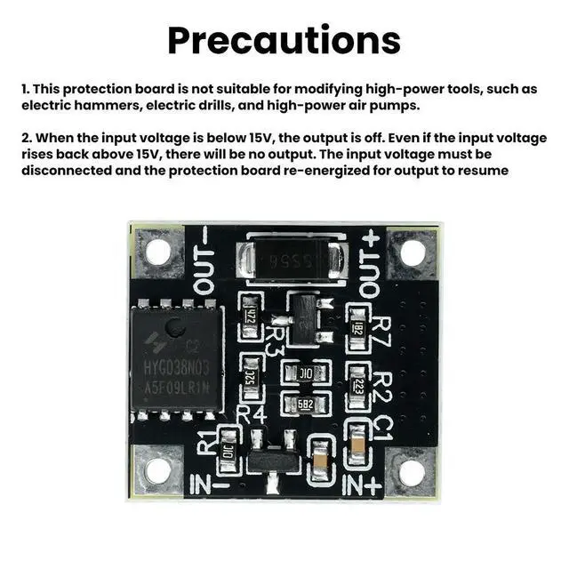 Alt view image 2 of 3 - 18V/20V/21V Lithium Protection Board 15V Protection Over-Discharge Protection Module Electronic Kit