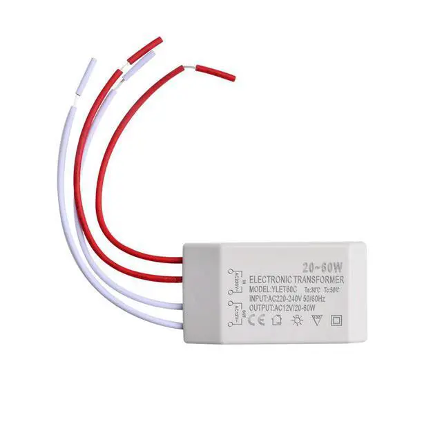Alt view image 2 of 6 - 20-60W 220V To AC12V halogen lamp Light Electronic Transformer Adapter Electronic Transformers For Lighting Fixtures