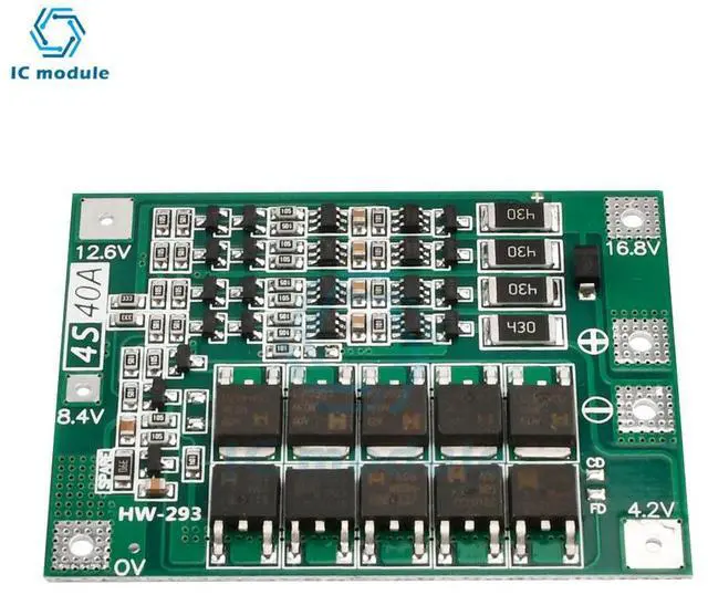 Alt view image 3 of 3 - 4S 40A Li-ion Lithium Charger Protection Board BMS For Drill Motor 16.8V wiht Balance