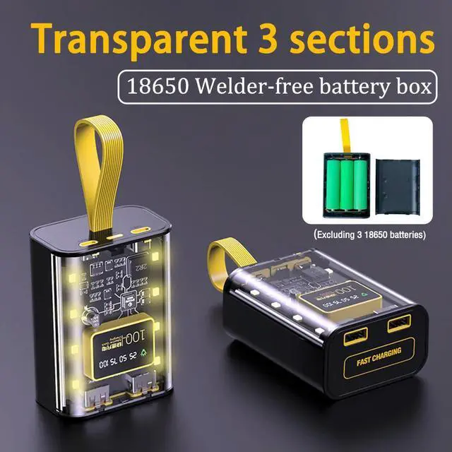 Alt view image 2 of 3 - Charger Case Cool DIY Power Bank Box 10W Fast Charging Case Charging Power Bank Case Not Include
