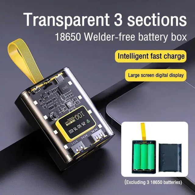 Alt view image 3 of 3 - Charger Case Cool DIY Power Bank Box 10W Fast Charging Case Charging Power Bank Case Not Include