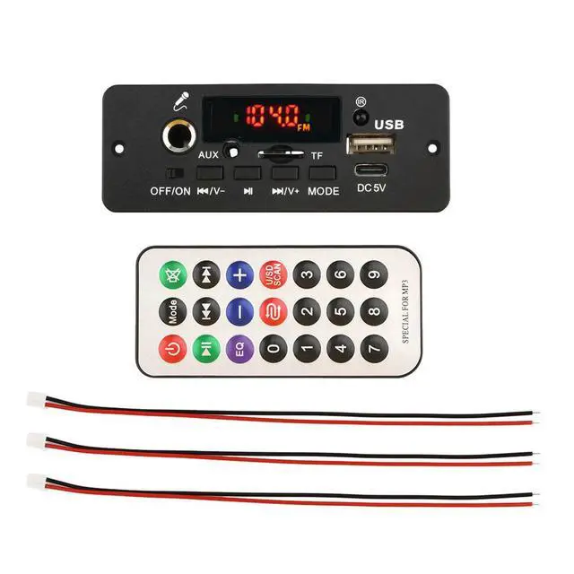 Alt view image 2 of 3 - DC 5V MP3 Player 2*5W Amplifier Blue-tooth MP3 Decoder Board Car Music Player FM Radio Handsfree Call Record Module Support Mic
