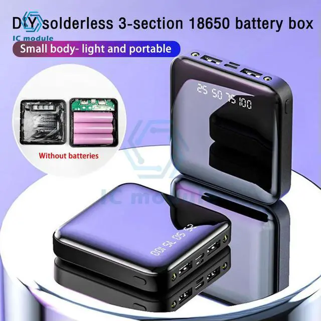 Alt view image 2 of 3 - DIY DIY Power Bank Case Charge Box Dual USB Type C Micro USB No Welding Mobile Power Case Kit
