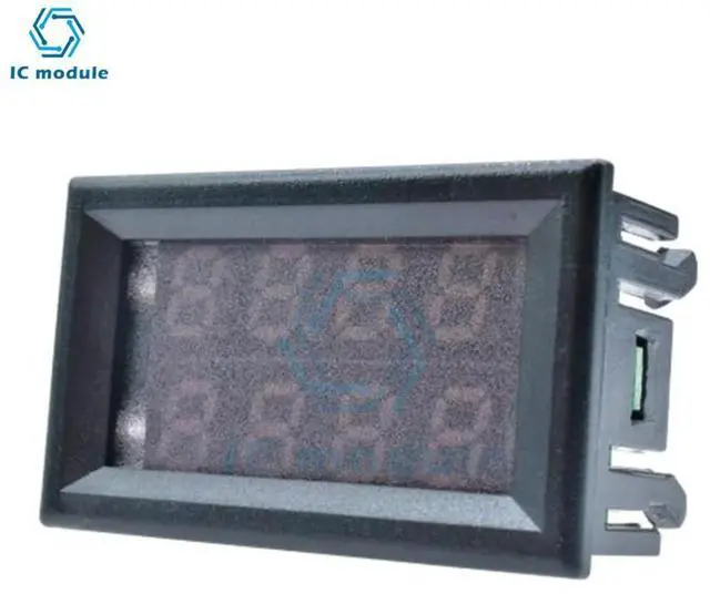 Main image of DC 100V 10A 0.28" Mini Digital Voltmeter Ammeter 4 Bit 5 Wires Voltage Current Meter Tester Blue Red Dual LED Display