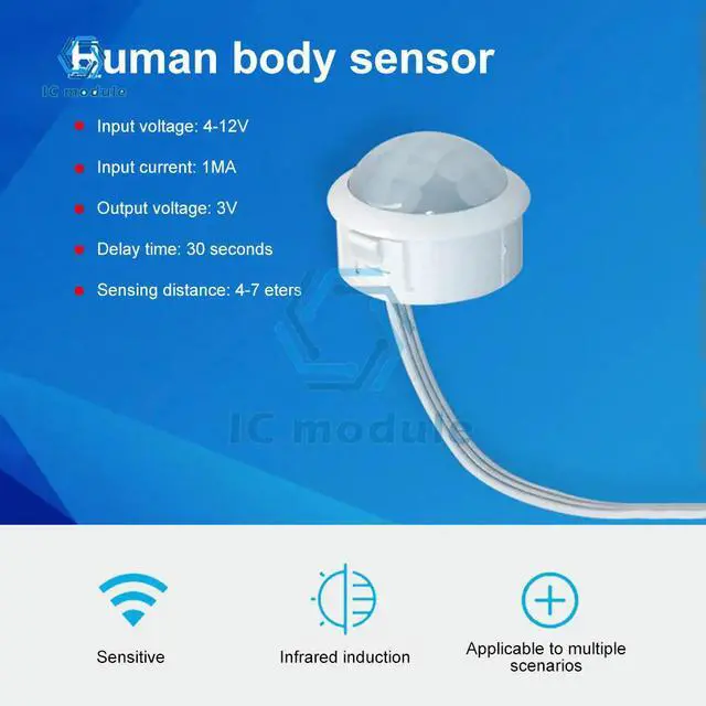Alt view image 2 of 3 - Pir Infrared Motion Automatic Light Sensor IR Detector Switch Sensitive and Stable Human Body Induction Night Lamp