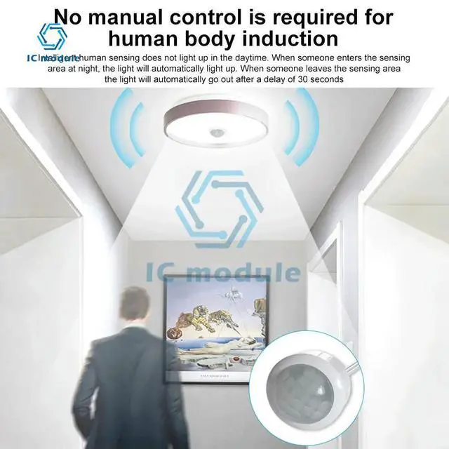 Alt view image 3 of 3 - Pir Infrared Motion Automatic Light Sensor IR Detector Switch Sensitive and Stable Human Body Induction Night Lamp
