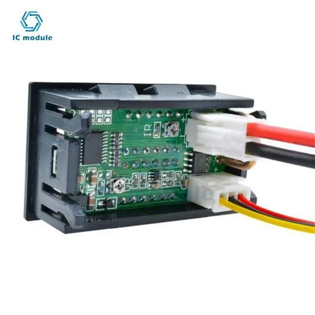 Alt view image 3 of 3 - DC 100V 10A 0.28" Mini Digital Voltmeter Ammeter 4 Bit 5 Wires Voltage Current Meter Tester Blue Red Dual LED Display