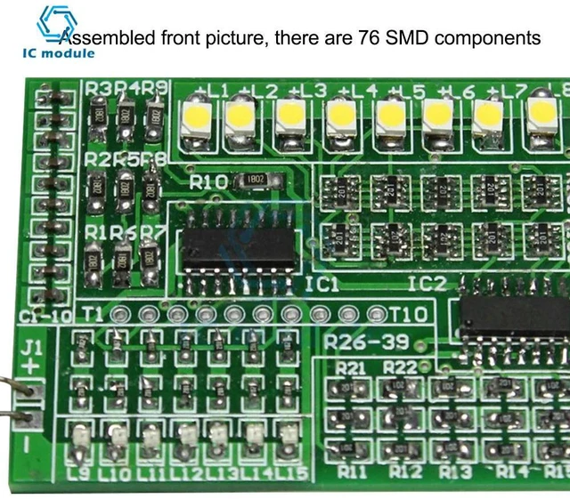 Alt view image 2 of 3 - DIY Electronic Kit 15-way lantern controller kit SMD component welding practice board parts DX-TP12 Welding Learning