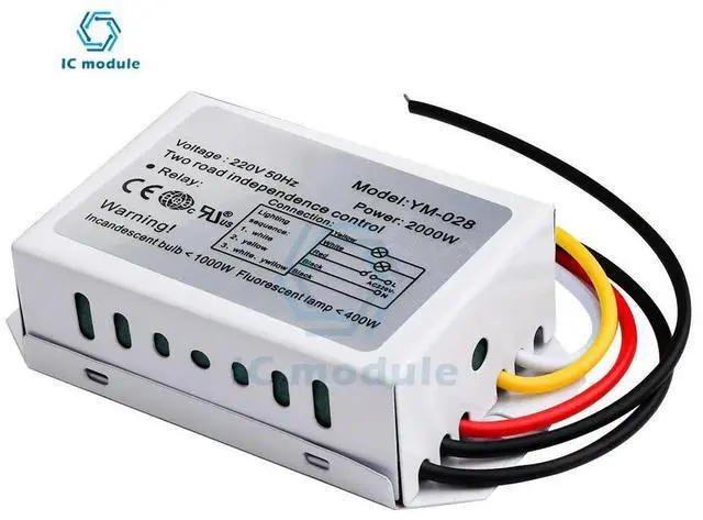 Main image of 220V two-Ways 3-Sections Digital Subsection Switch 2-way group segmenter for Ceiling Light Independence Control Section Switch