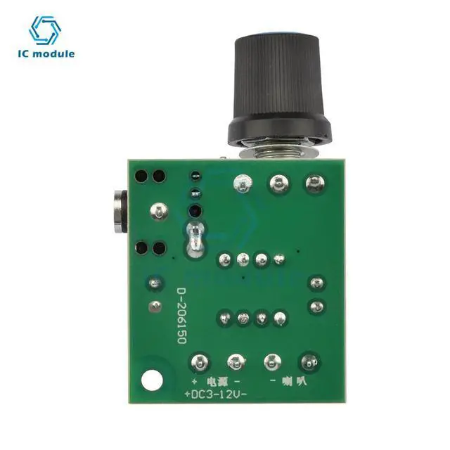 Alt view image 3 of 3 - LM386 10W Audio Amplifier Board Mono 3.5mm DC 3-12V Volume Control Mini AMP Module Adjustable Volume 1PC Sound amplifier board